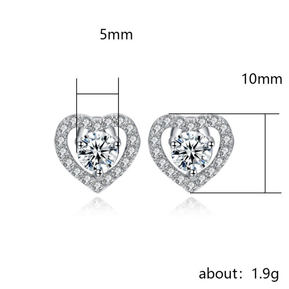 💥Lovely Round Dainty Zircon Hollow Heart Earrings for Women, UNVN12424 - Picture 5 of 5